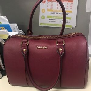 Calvin Klein pvc leather satchel bag